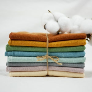 100% Cotton Flannel Towels 10pc 1-ply or 2-ply Paperless Unpaper Towels Reusable Wash Cloth Zero Waste Sustainable GIft