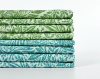 Vivid Blue Floral Reusable Towels Green William Morris 100% Cotton Paperless Towels Eco-friendly Kitchen Reusable Towel with Zero Waste Gift