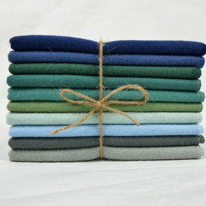 100% Cotton Flannel Towels 10pc 1-ply or 2-ply Paperless Unpaper Towels Reusable Wash Cloth Zero Waste Sustainable GIft 10pc Ocean Mix