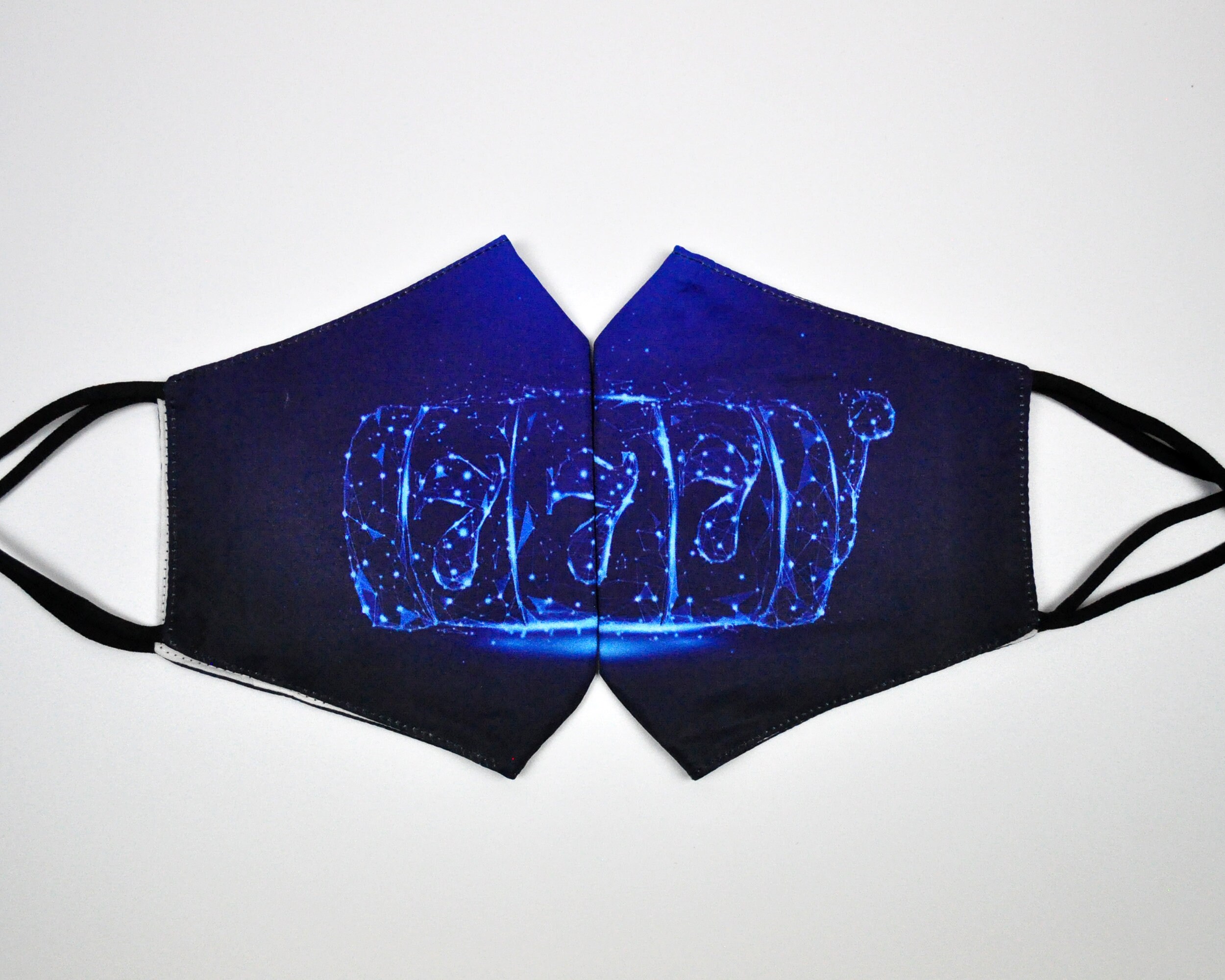 3 Layers Dark Blue Casino Game Face Mask Las Vegas Casino Etsy