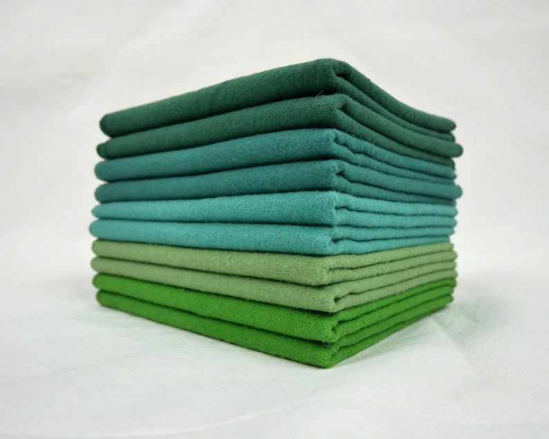 100% Cotton Flannel Towels 10pc Green Blue Set 1-ply Paperless Unpaper Towels Reusable Wash Cloth Ocean Forest Gift Zero Waste Kitchen image 6