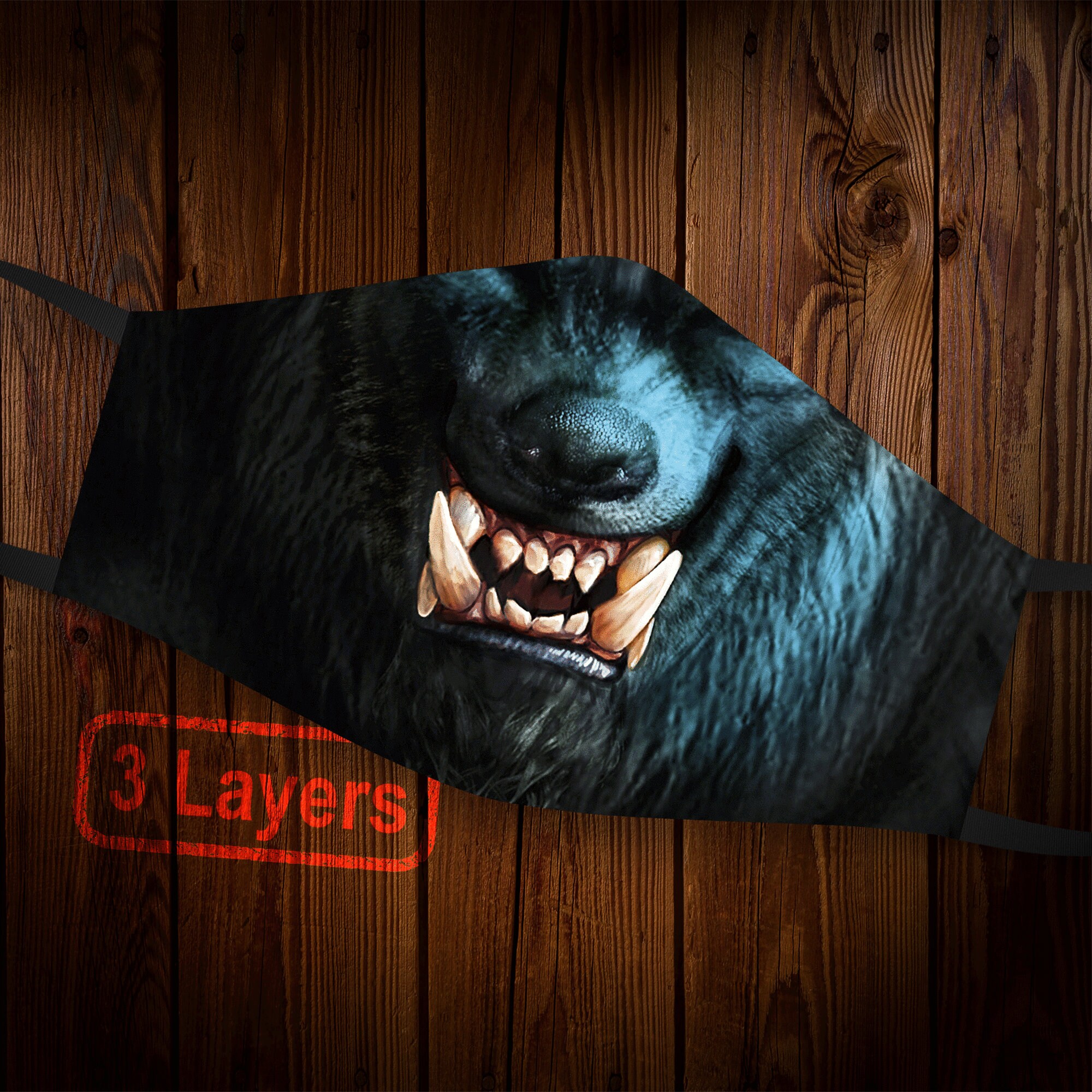 3 Layered Scary Werewolf Face Mask Spooky Halloween Mask Etsy