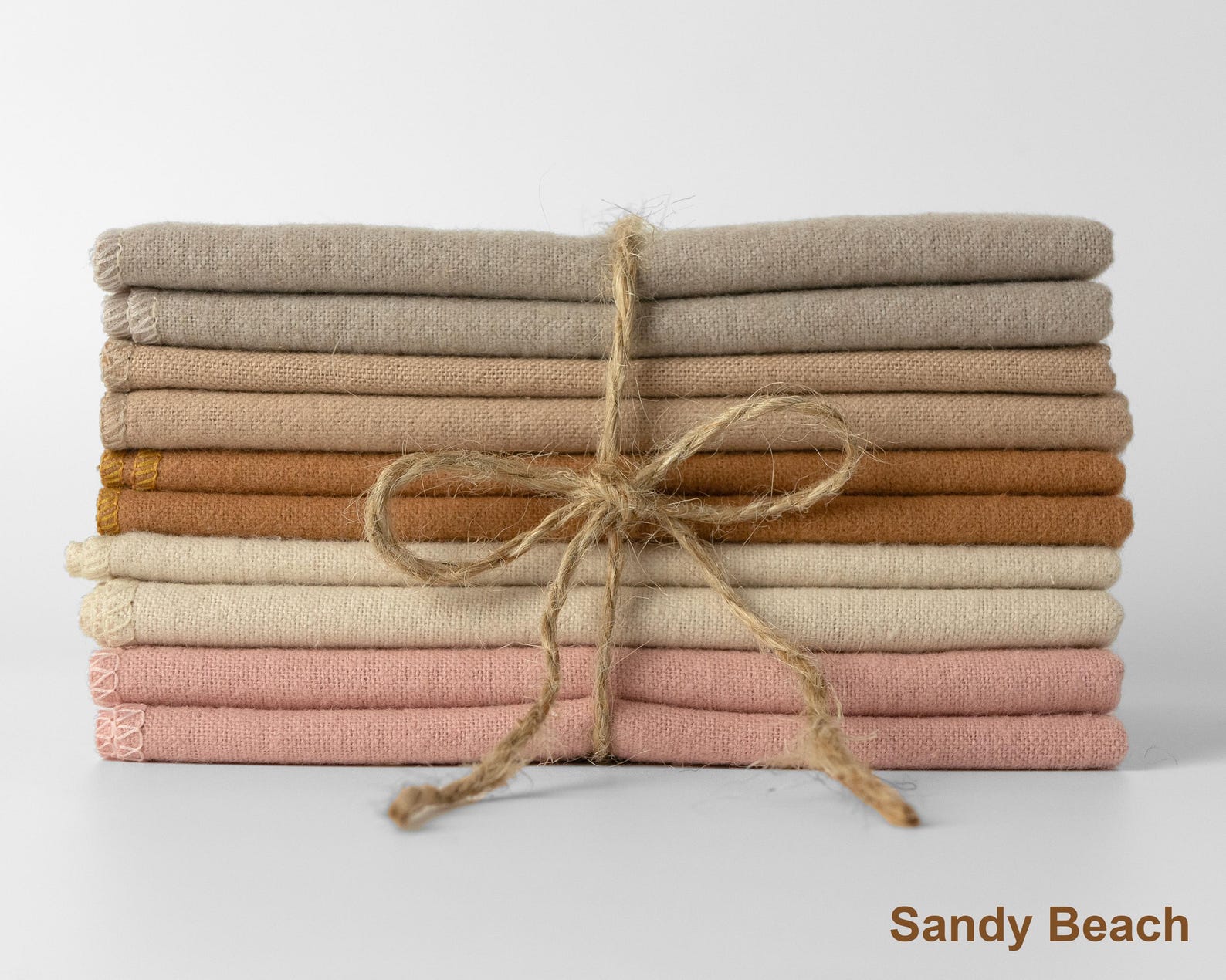 Pastel Oceanside Beach 100% Cotton Flannel Towels Set 1-ply Paperless Towels Reusable Wash Cloth Ocean Forest Zero Waste Kitchen - 8.5x11 Inches, Sandy Beach (20pc)