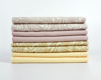 Pastel William Morris 100% Cotton Paperless Pink Yellow Towels Eco-friendly Kitchen Reusable Towels with Zero Waste Sustainable Gift