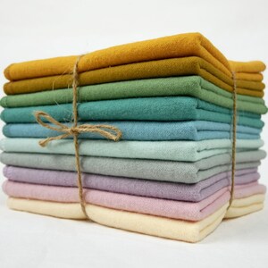 100% Cotton Flannel Towels 10pc Green Blue Set 1-ply Paperless Unpaper Towels Reusable Wash Cloth Ocean Forest Gift Zero Waste Kitchen image 7