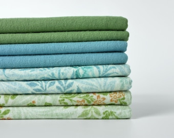 Blue Green William Morris 100% Cotton Paperless Towels Pastel Eco-friendly Kitchen Reusable Towels with Zero Waste Sustainable Gift