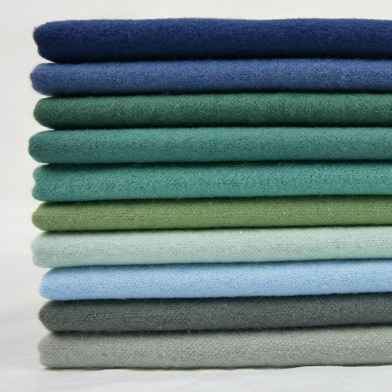 100% Cotton Flannel Towels 10pc Green Blue Set 1-ply Paperless Unpaper Towels Reusable Wash Cloth Ocean Forest Gift Zero Waste Kitchen image 3