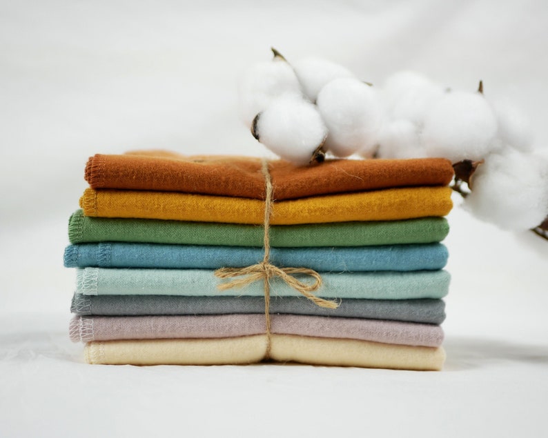 100% Cotton Flannel Towels 10pc 1-ply or 2-ply Paperless Unpaper Towels Reusable Wash Cloth Zero Waste Sustainable GIft image 1