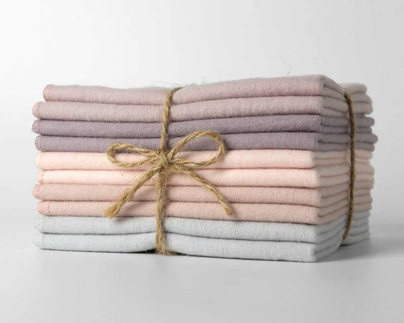 100% Cotton Flannel Towels 10pc Green Blue Set 1-ply Paperless Unpaper Towels Reusable Wash Cloth Ocean Forest Gift Zero Waste Kitchen image 10