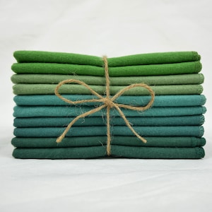 100% Cotton Flannel Towels 10pc Green Blue Set 1-ply Paperless Unpaper Towels Reusable Wash Cloth Ocean Forest Gift Zero Waste Kitchen image 5