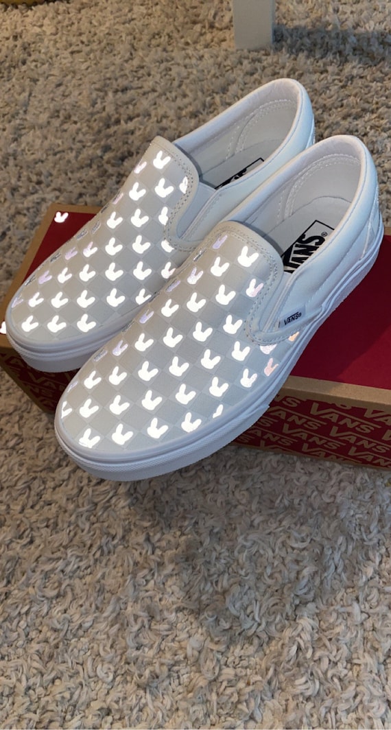 Reflective Bad Bunny Custom Slip on Vans Etsy