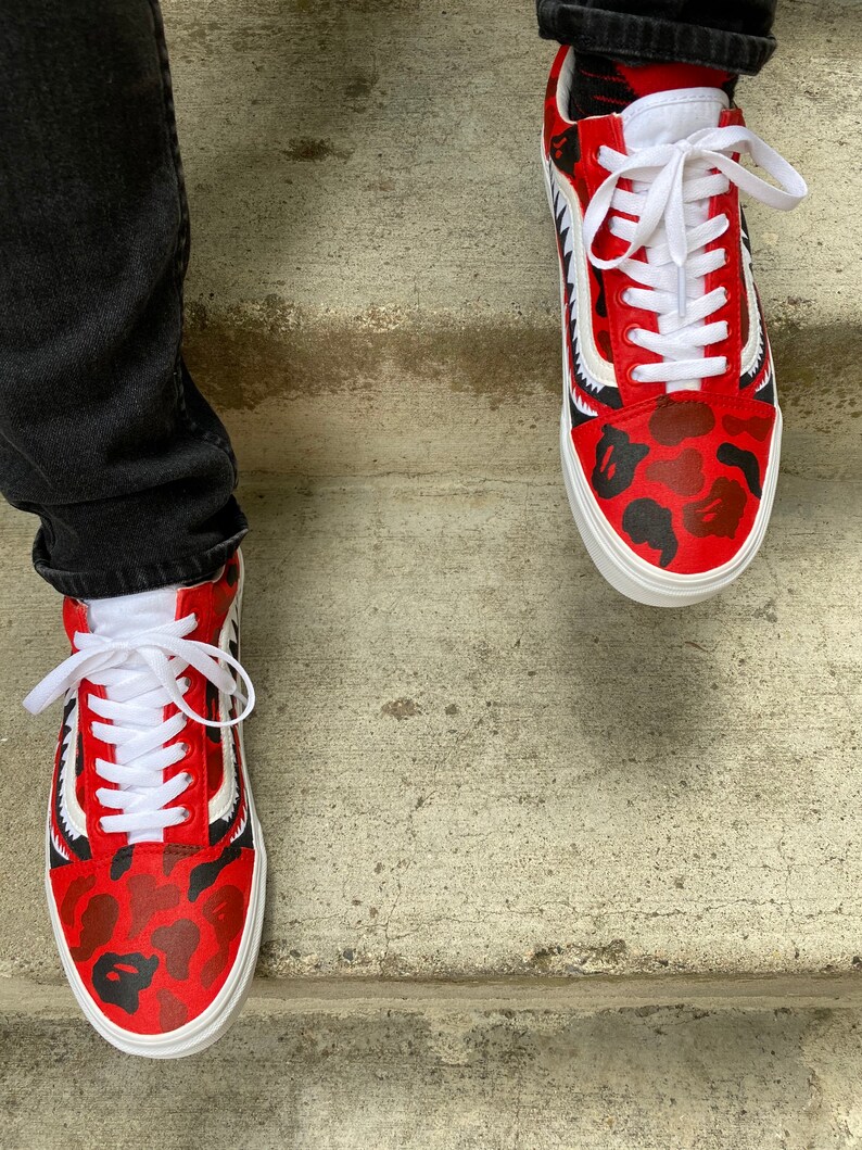 bape vans red