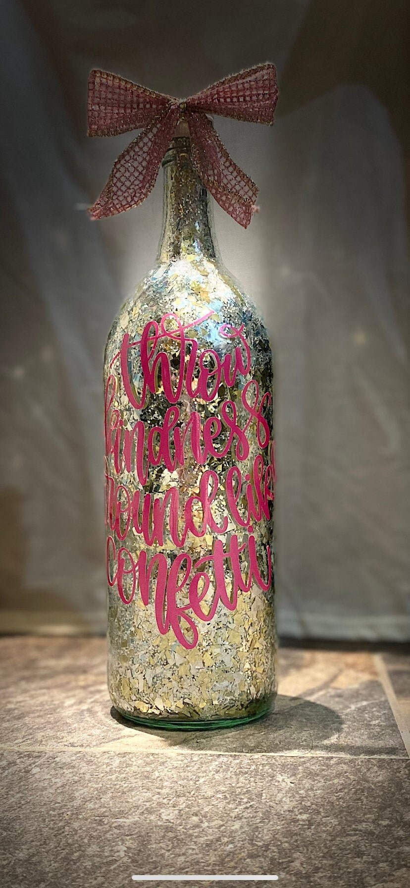 Throw Kindness Around Like Confetti Wine Bottle Etsy