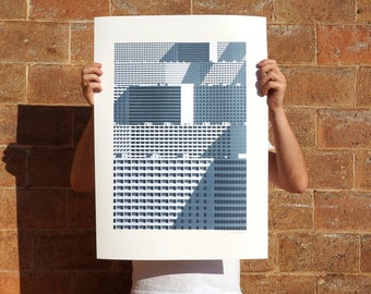 Scales, screenprint, screen print, brutalist, czechoslovakia, handmade, soviet block architecture,brutalist poster