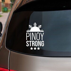Filipino Pride Vinyl Decal - Pinoy Strong - Three Stars and Sun - Philippines Pinoy Pride - Weatherproof Laptop Car Bumper Sticker