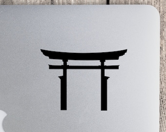 Torii Archway Japanese Vinyl Decal - Shinto Shrine Portal Gate - Weatherproof Adhesive Water Bottle Decal - Laptop Decal