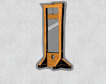 Guillotine Sticker - Historical Medieval Devices - Water-Resistant Laptop Sticker