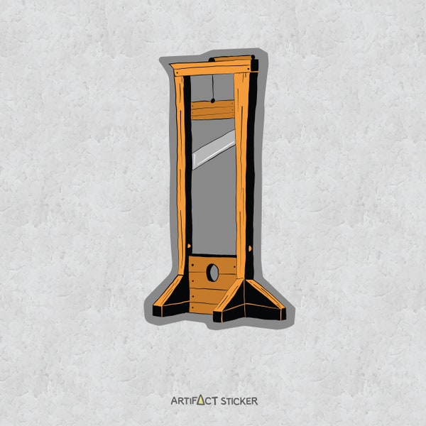 Guillotine Sticker - Historical Medieval Devices - Water-Resistant Laptop Sticker