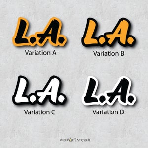 Los Angeles Abbreviation Sticker - L.A. Initials - City of Angels Name - Water-Resistant Vinyl Adhesive - Laptop Sticker