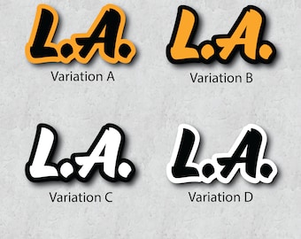Los Angeles Abbreviation Sticker - L.A. Initials - City of Angels Name - Water-Resistant Vinyl Adhesive - Laptop Sticker