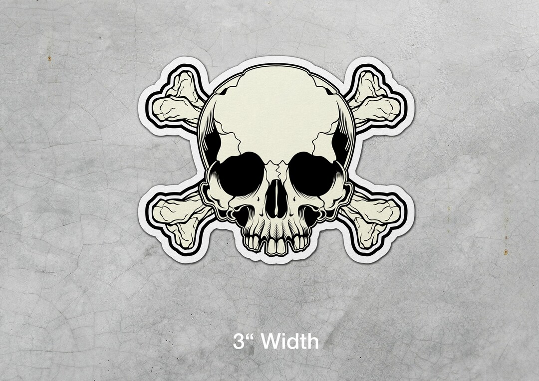 Crossbones Sticker Skull and Crossbones Sticker Motorcycle Gang Anatomy Icon - Etsy