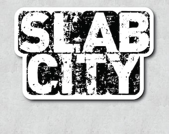 Slab City Sticker - Small Town Lawless California - Road Trip Landmark - Water-Resistant Vinyl Adhesive - Laptop Sticker