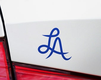 LA Los Angeles Vinyl Decal - California Pride Angeleno Monogram Initial - Weatherproof Adhesive Bumper Sticker