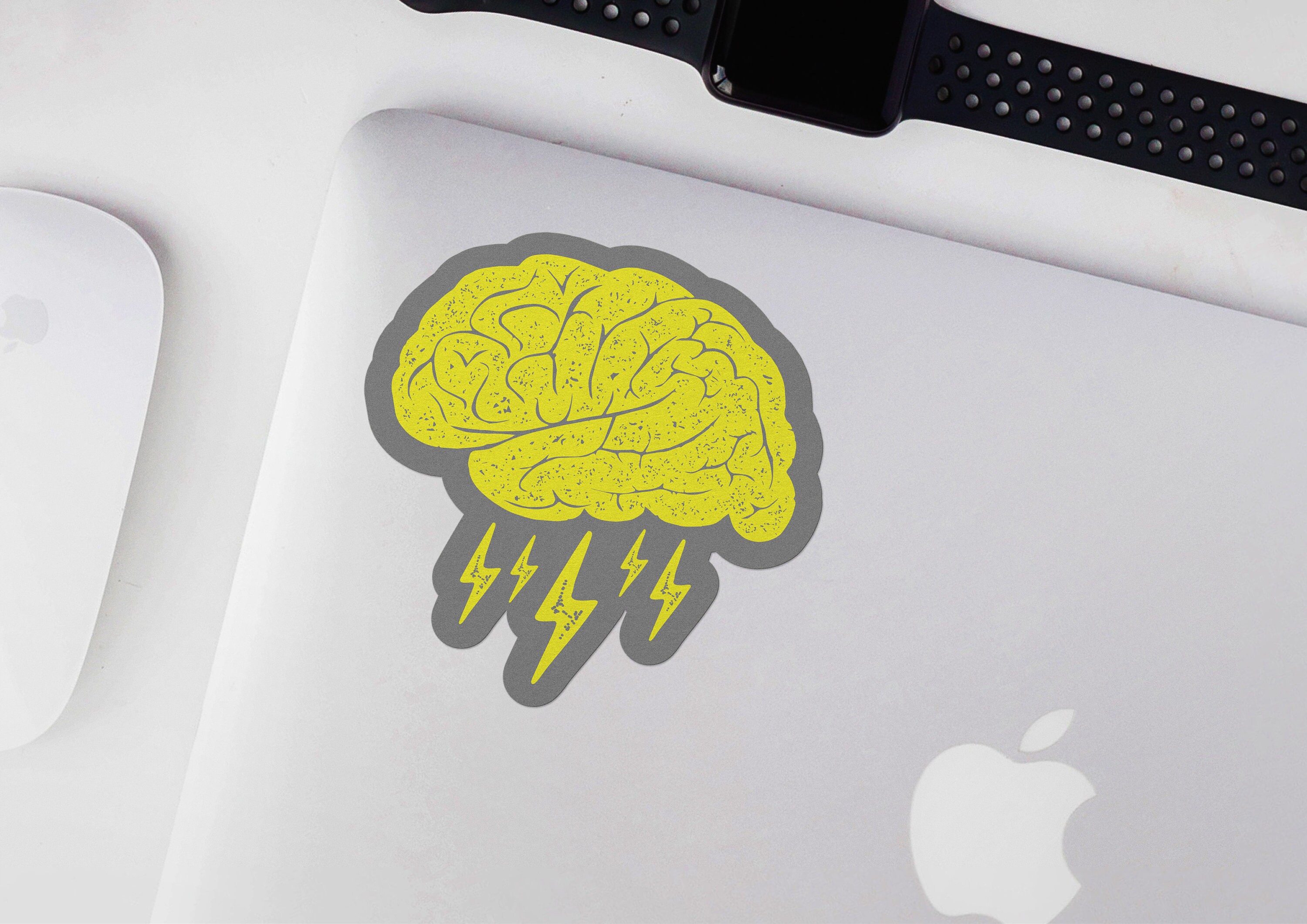 Brain Storm Sticker - Author & Writer Icon - Hand Drawn Illustration ...