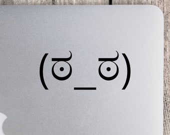 Surprised Emoji Face Vinyl Decal - Emoticon Face - Weatherproof Adhesive Bumper Sticker Water Bottle Decal