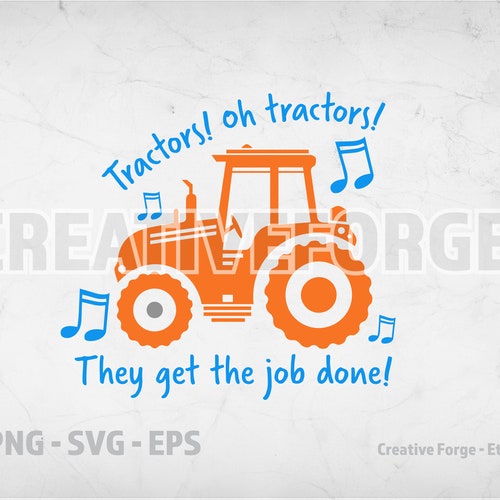 Blippi Song the Tractor Song Lyrics Tee Shirt Design Etsy