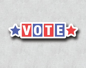 2024 Election Vote Sticker - Election & Debate Deliverables - Water-Resistant Laminated Vinyl Adhesive - Retro Style Finish