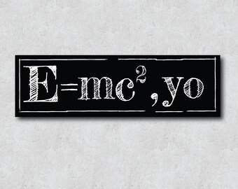 Albert Einstein Sticker - E=mc2 Mathematical Physics Equation - Hand Drawn Style - Vinyl Adhesive - Laptop Sticker