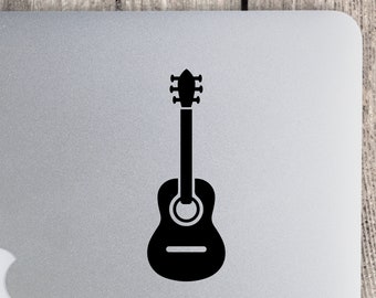 Acoustic Guitar Vinyl Decal  - Music Instrument Icon - Band Concert Radio  - Weatherproof Adhesive Vinyl Crate Decal - Guitar Case Sticker