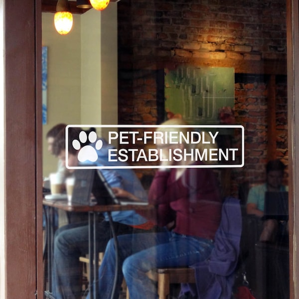 Pet-Friendly Establishment Vinyl Decal - Business Window and Storefront Signage - Small Animal Notice - Weatherproof Glass Door Sign