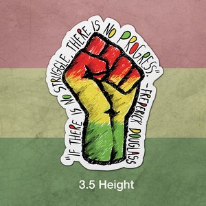 2024 Black History Month Sticker - African American History Pride - Hand-Drawn Style - Water-Resistant Vinyl Adhesive - Laptop Sticker