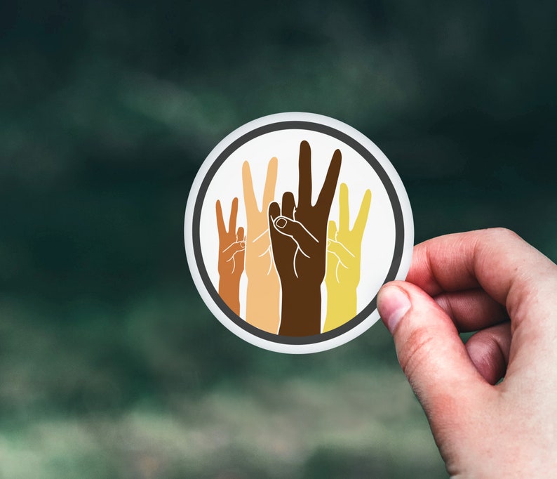 Peace Sign Sticker Universal Hand Gesture Multicultural - Etsy