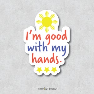 Humorous Filipino Sticker - Pinoy Pride - Three Stars and a Sun - Minimal Font Style Design Adhesive