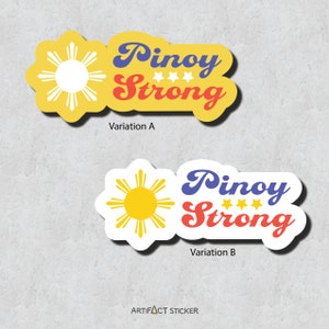Pinoy Strong Sticker - Three Stars and a Sun - Filipino Pride - Laptop Sticker - Minimal Style Design Adhesive