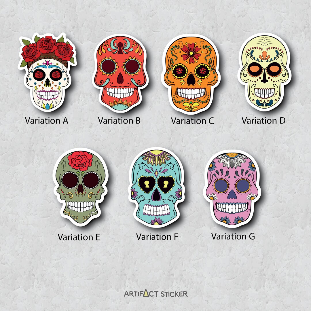 Sugar Skull Sticker - Day of the Dead Altar Commemoration - Dia De Los ...