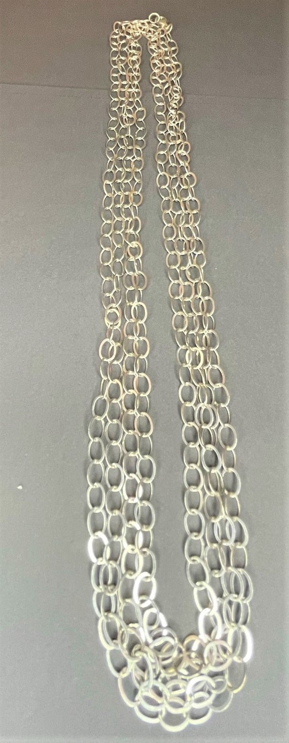 Continuous loop sterling silver 925 chain link ne… - image 1
