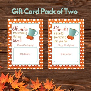 Fall Gift Card Holders for Teachers and Special Individuals - Printable Digital Download