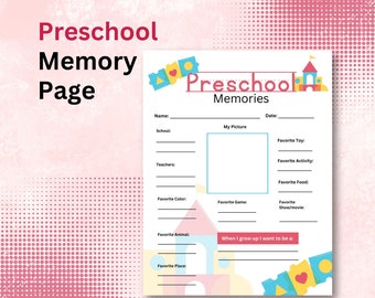 Preschool Memory Page Printable - Capture Your Child’s Favorite Toy, Movie, Place, Food & More!