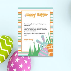 Easter Bunny Letter Printable, Easter Bunny Letter download, Easter Bunny Letter to child, Instant Download