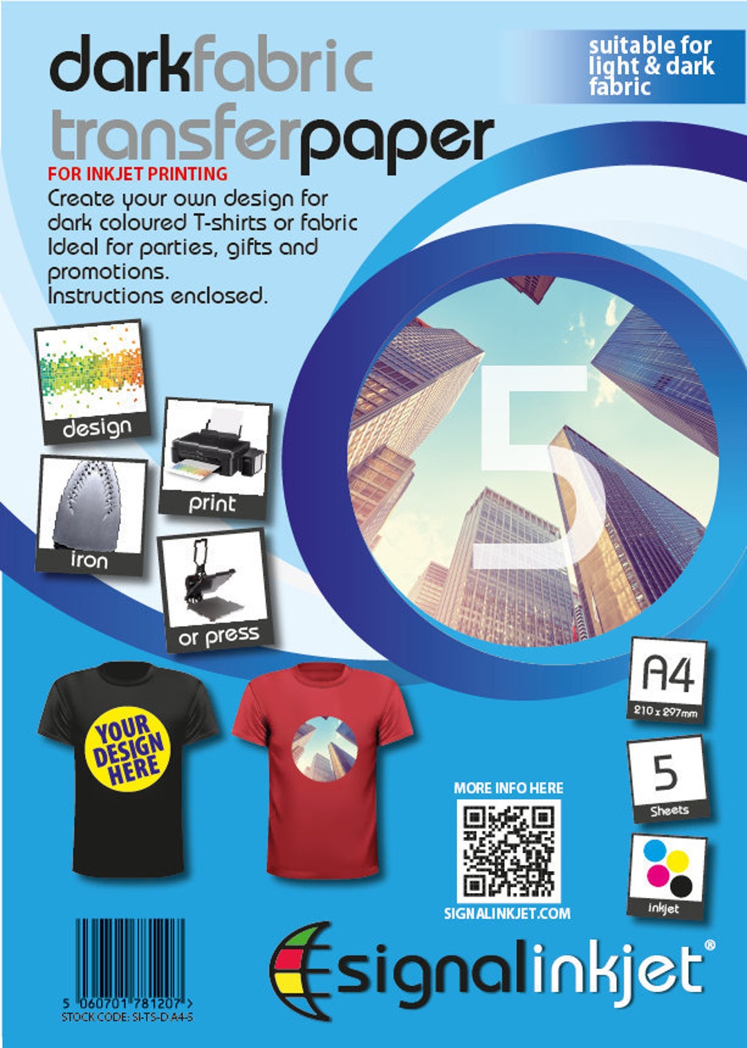 Tshirt Transfer Paper for Black or Dark Fabrics A4 Etsy