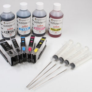 Edible Ink & Refillable Cartridge Set for Canon Printers 570/571