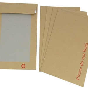 Hard Board Back Brown Envelope Do Not Bend A3 A4 A5 A6 Quick