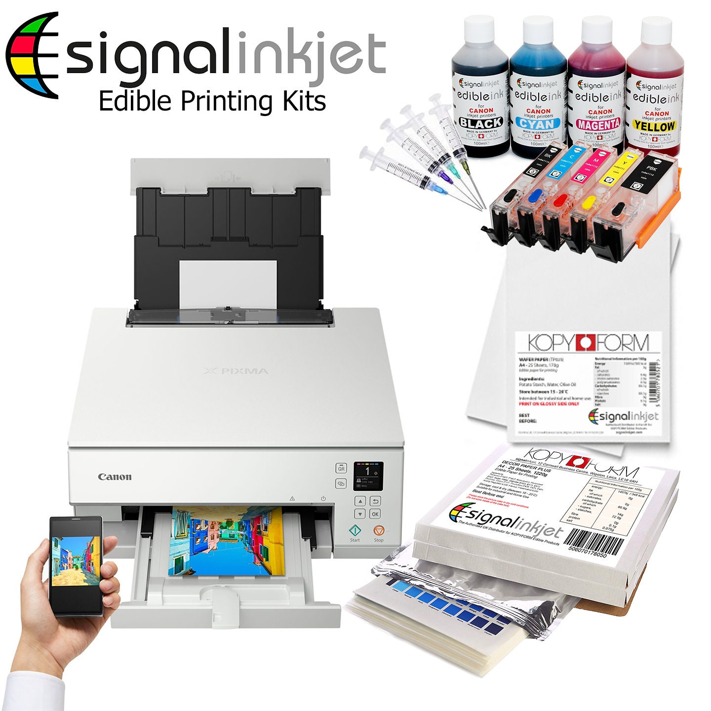 Elegant Edible Ink and Refillable Cartridge Set for TS5050 TS5051