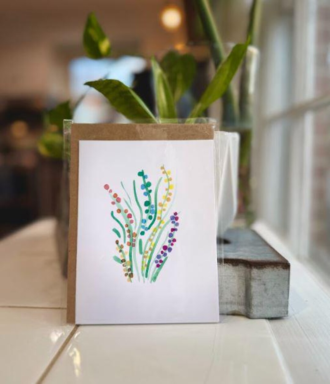 Floral Bouquet Watercolor Greeting Card (blank Inside; Includes an ...