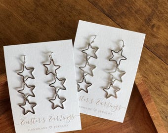 Silver Sea Star Earrings - Starfish Jewelry - Emster’s Earrings Star Signature - Beach Chic Accessories - Women + Girls
