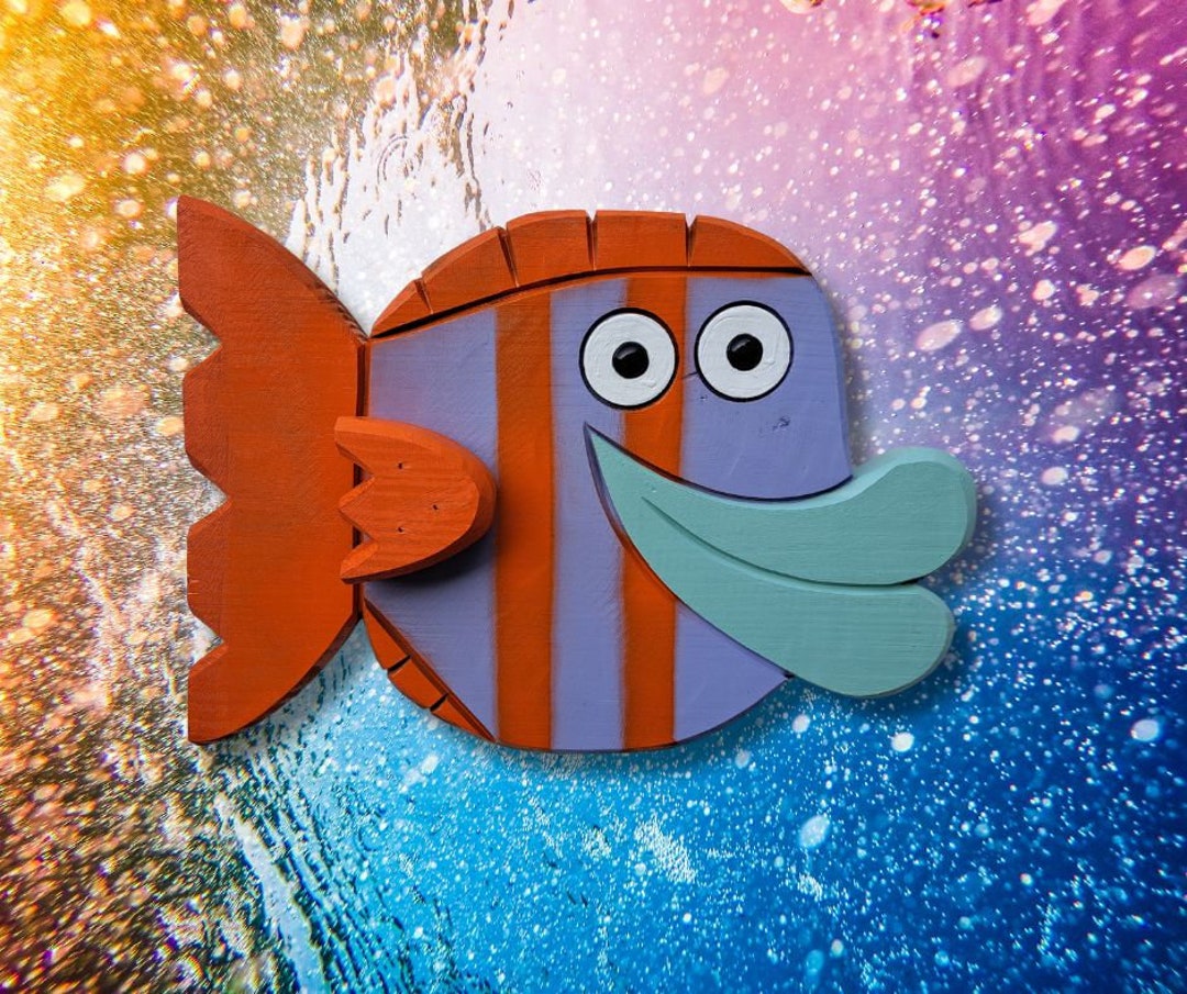 Fish Handmade Wall Beach Wood Wall Art Coastal Tropical Wall Hanging ...
